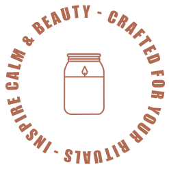 Minimal candle jar logo with circular text